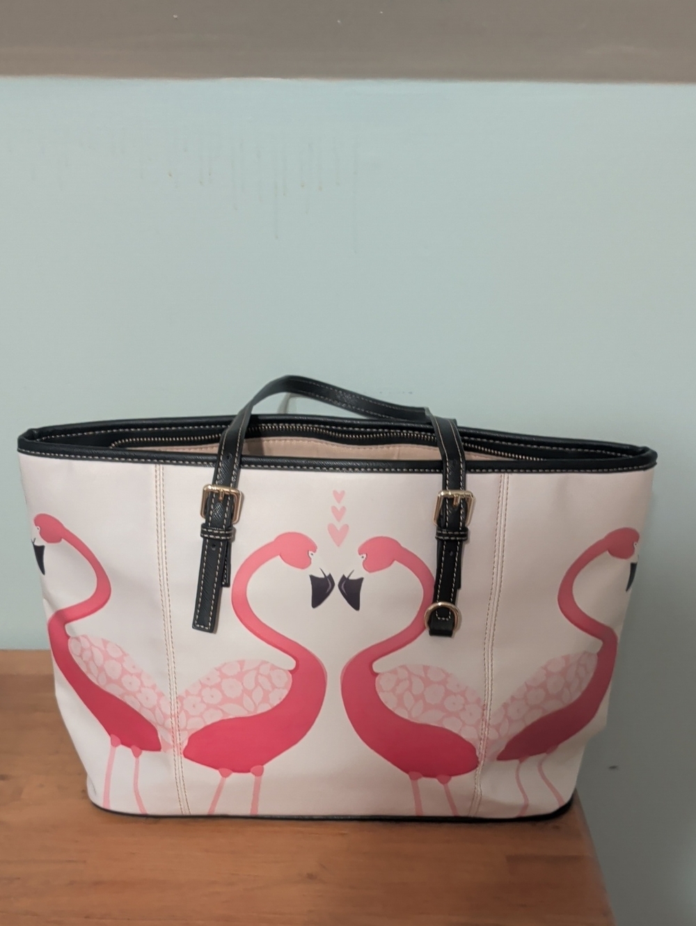 Pink Flamingo Print Tote Bag - Unbranded